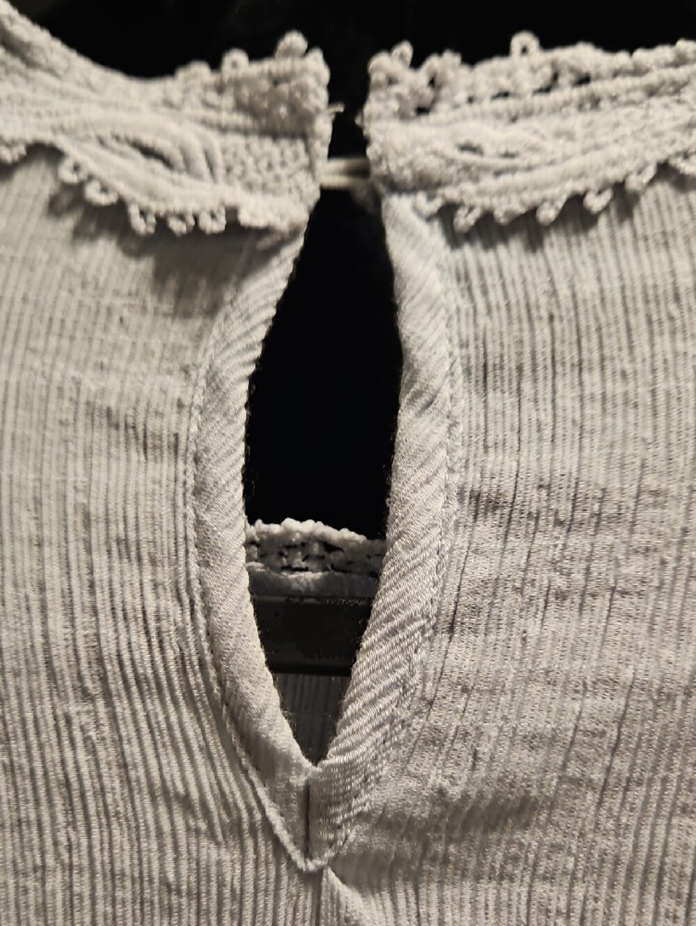 easel Light Blue Lace-Trim Peasant Blouse - Picture 5 of 6